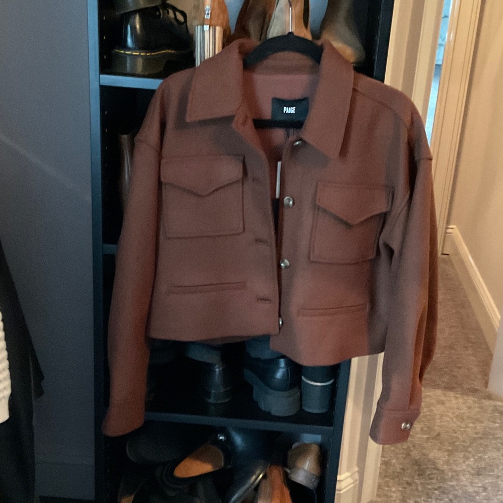 PAIGE Utility Jacket in Rich Brown
